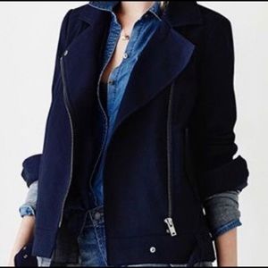 Banana Republic Navy Cotton Biker / Moto Jacket